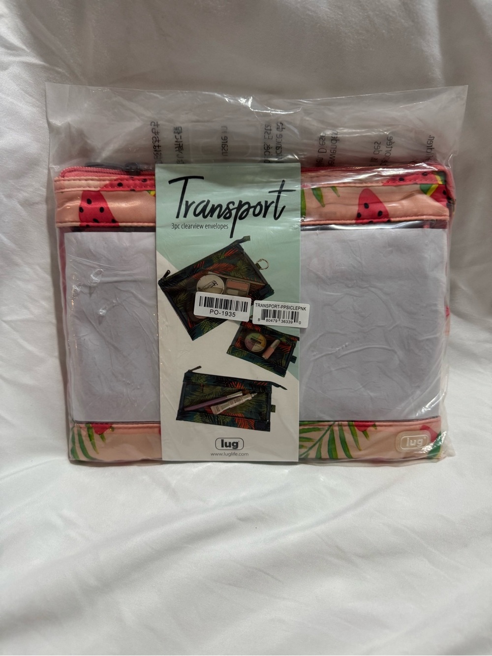 Lug Transport 3pc Storage Envelopes - Popsicle Pink